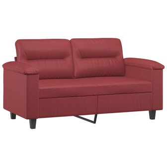 Tweezitsbank 120 cm kunstleer wijnrood 2
