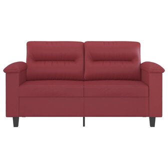 Tweezitsbank 120 cm kunstleer wijnrood 3