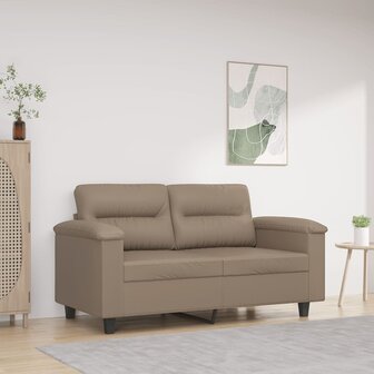 Tweezitsbank 120 cm kunstleer cappuccinokleurig 1