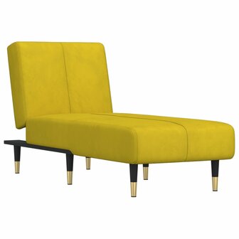 Chaise longue fluweel geel 2