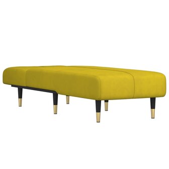Chaise longue fluweel geel 3