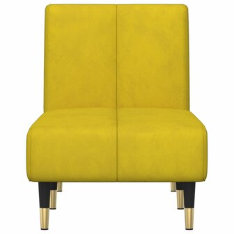 Chaise longue fluweel geel 4