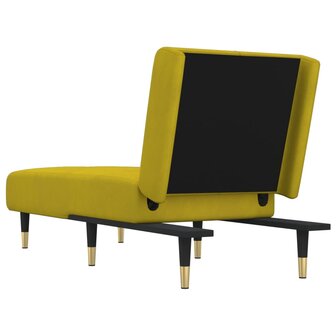 Chaise longue fluweel geel 5