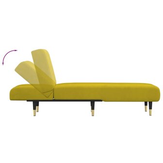 Chaise longue fluweel geel 6