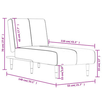 Chaise longue fluweel geel 9
