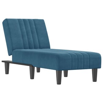Chaise longue fluweel blauw 2