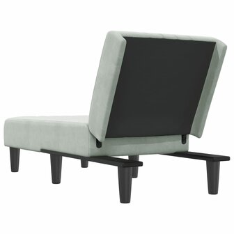 Chaise longue fluweel lichtgrijs 5