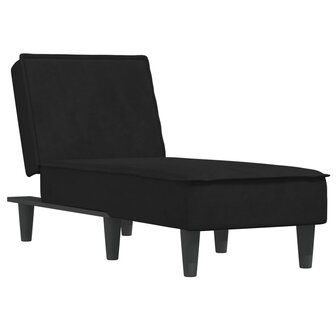 Chaise longue fluweel zwart 2