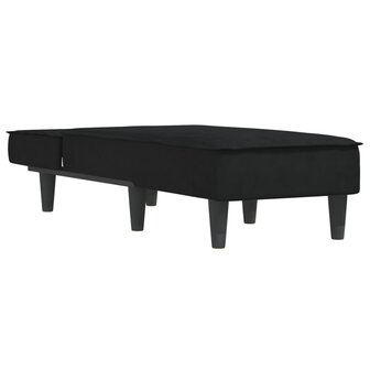 Chaise longue fluweel zwart 3
