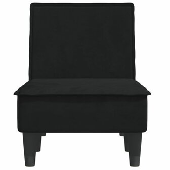 Chaise longue fluweel zwart 4