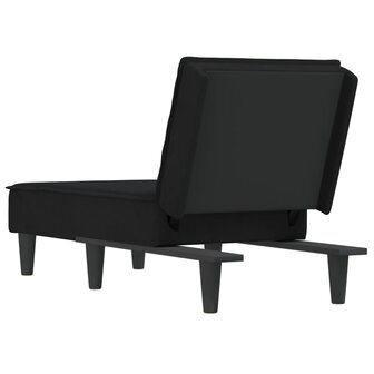 Chaise longue fluweel zwart 5