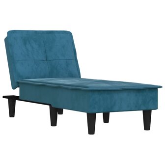 Chaise longue fluweel blauw 2