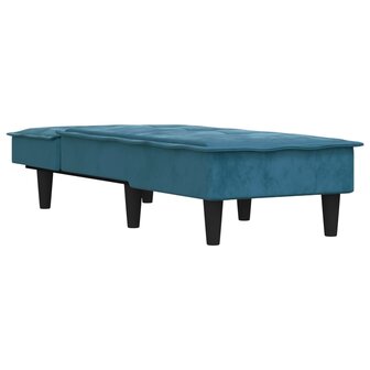 Chaise longue fluweel blauw 3