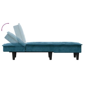 Chaise longue fluweel blauw 6