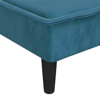 Chaise longue fluweel blauw 7