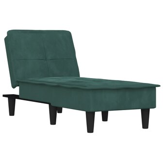 Chaise longue fluweel donkergroen 2
