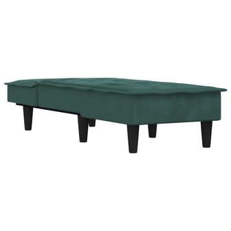 Chaise longue fluweel donkergroen 3