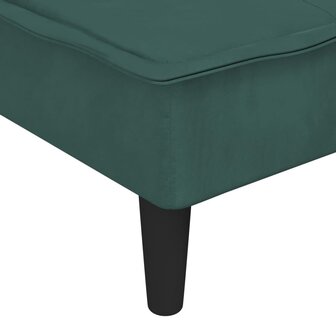 Chaise longue fluweel donkergroen 7