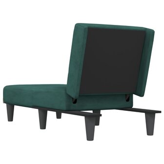 Chaise longue fluweel donkergroen 5