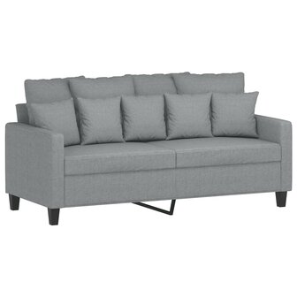 2-delige Loungeset met kussens stof lichtgrijs 4