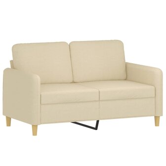 2-delige Loungeset met kussens stof cr&egrave;mekleurig 3
