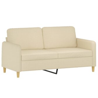 2-delige Loungeset met kussens stof cr&egrave;mekleurig 4