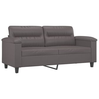 2-delige Loungeset met kussens kunstleer grijs 4