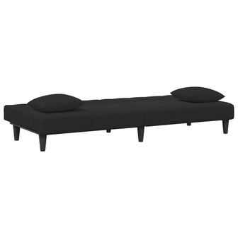 2-delige Loungeset met kussens fluweel zwart 5