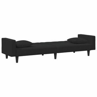 2-delige Loungeset met kussens fluweel zwart 5