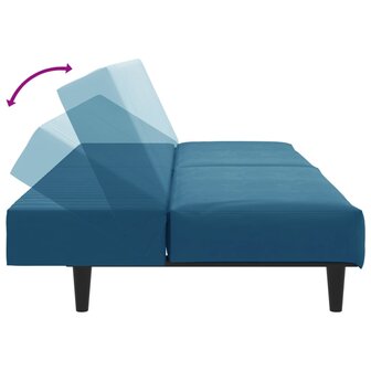 2-delige Loungeset fluweel blauw 6