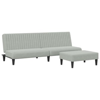 2-delige Loungeset fluweel lichtgrijs 2