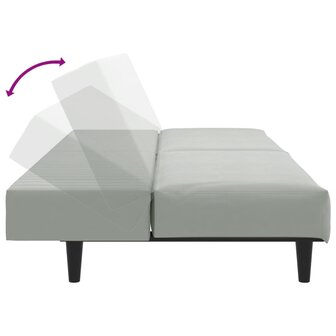 2-delige Loungeset fluweel lichtgrijs 6