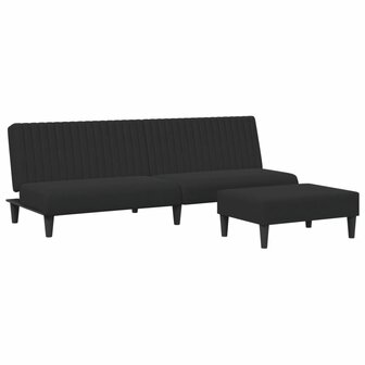 2-delige Loungeset fluweel zwart 2