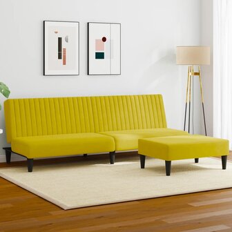 2-delige Loungeset fluweel geel 1