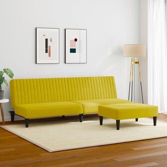 2-delige Loungeset fluweel geel 3