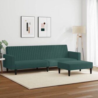 2-delige Loungeset fluweel donkergroen 3