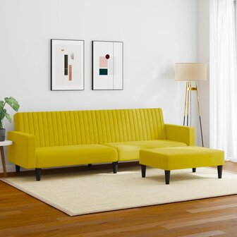 2-delige Loungeset fluweel geel 3