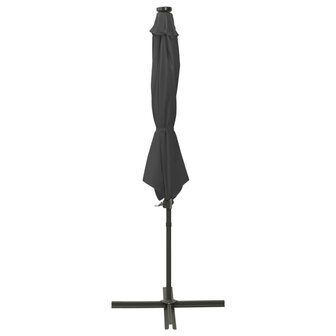 Zweefparasol met paal en LED-verlichting 300 cm antracietkleur 2
