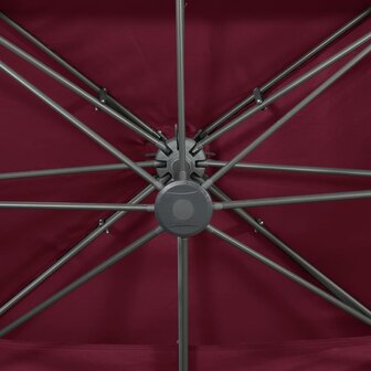 Zweefparasol met dubbel dak 400x300 cm bordeauxrood 7