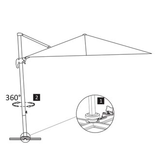 Zweefparasol met aluminium paal 400x300 cm groen 8