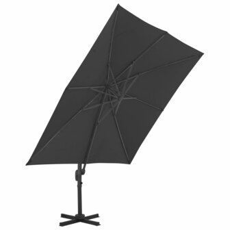 Zweefparasol met aluminium paal 300x300 cm antracietkleurig 3