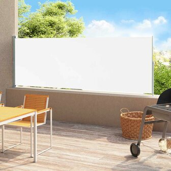 Tuinscherm uittrekbaar 180x500 cm cr&egrave;mekleurig 1