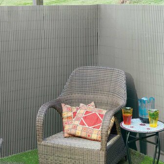 Nature Tuinscherm dubbelzijdig 1,5x3 m PVC grijs 2