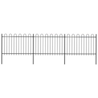 Tuinhek met ronde bovenkant 5,1x1,2 m staal zwart 1