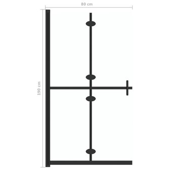 Inloopdouchewand inklapbaar 80x190 cm ESG-glas transparant 7