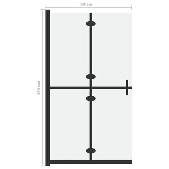 Inloopdouchewand inklapbaar 80x190 cm ESG-glas mat 7