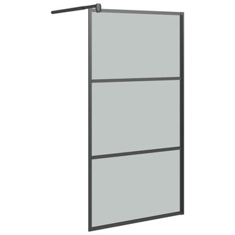 Inloopdouchewand 100x195 cm donker ESG-glas zwart 2