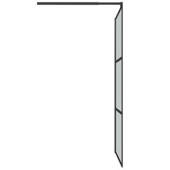 Inloopdouchewand 100x195 cm donker ESG-glas zwart 5