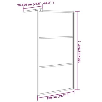 Inloopdouchewand 100x195 cm donker ESG-glas zwart 7