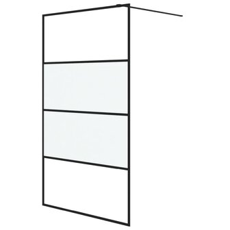 Inloopdouchewand 115x195 cm halfmat ESG-glas zwart 2